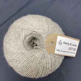 Alpaca DK grey and fawn 100g barber pole 'Darcy & Lucky'