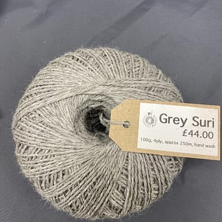 Suri alpaca 4 ply grey 100g