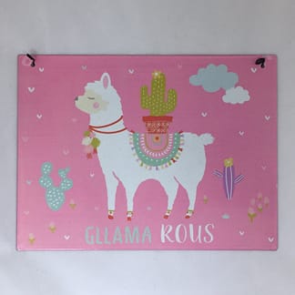 Gllamarous metal hanging sign / plaque