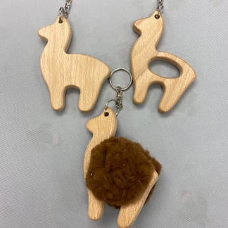 Alpaca keyring, alpaca gift, handmade keyrings, wooden keyrings